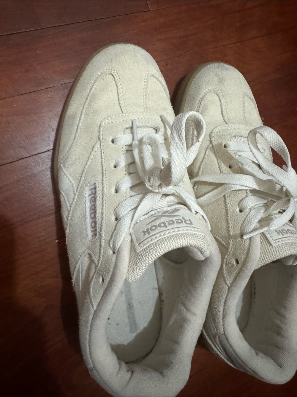 Reebok Off-White Suede Low-Top Sneakers - Picture 8 of 15